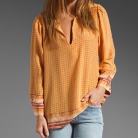 Joie Tops - Joie Amy Scarf Print V-Neck Silk Blouse Top M